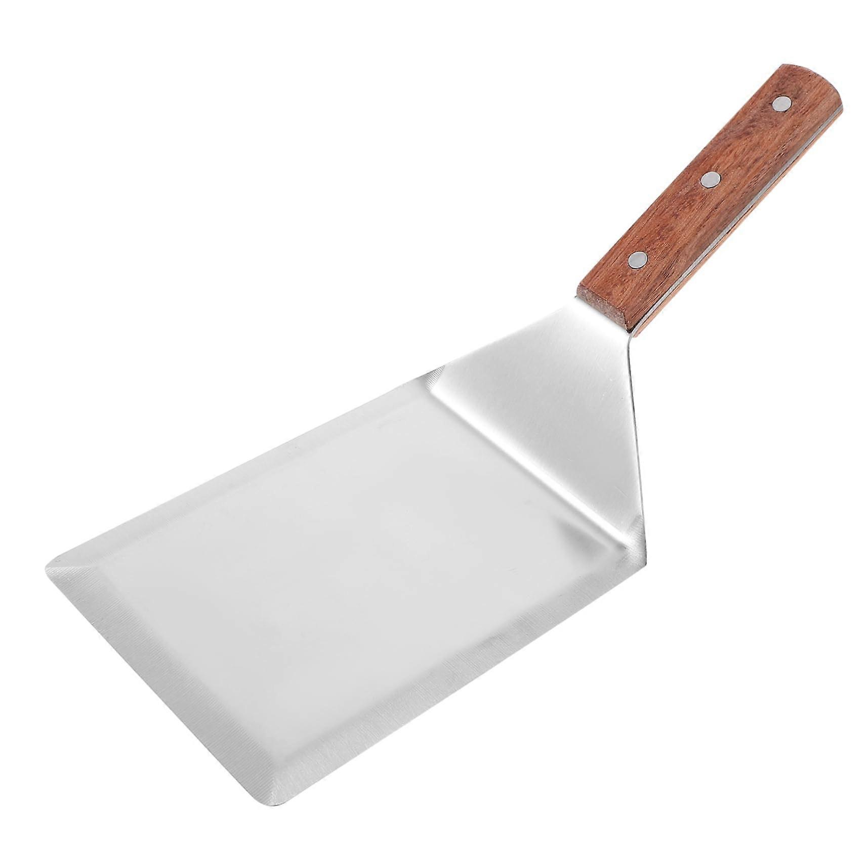Large pan spatula with wooden handle Versatile cooking spatula Heatresistant and durable for flipping steak and pancakes Ref: 4764