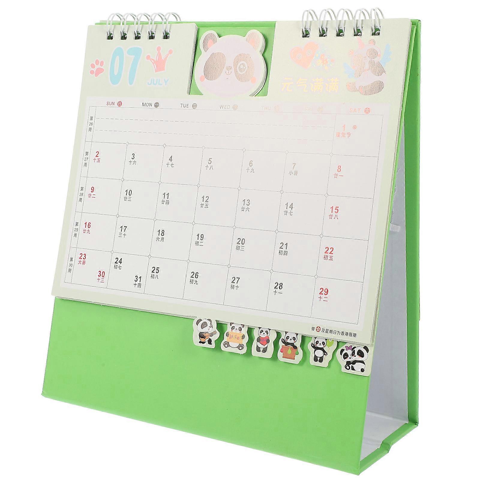Lovely Calendar Mini Desktop Calendar Thick Art Paper Daily Use Home or Office Desk 1Pack
