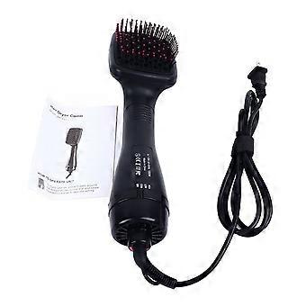2 en 1 Sèche-cheveux Brosse Sèche-cheveux Lisseur Brosse Chauffage Sèche-cheveux Peigne Outils de coiffage Rose 110V US Plug 1000WYMMR)