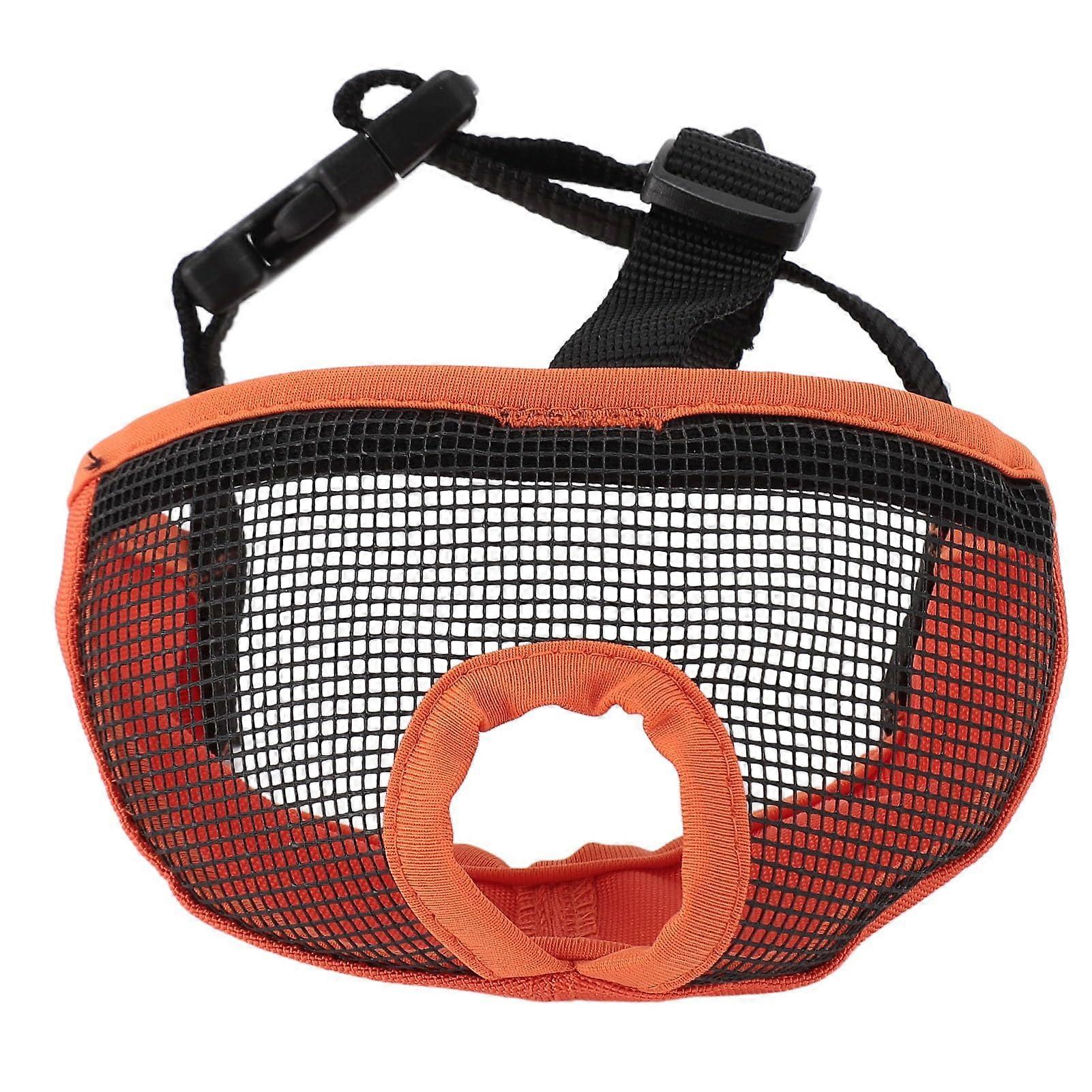 Breathable Bulldog Muzzle for Short-Nosed Dogs - Flat Face Design with 3 Hole Buckle - Anti-Biting and Licking (Orange, Medium)