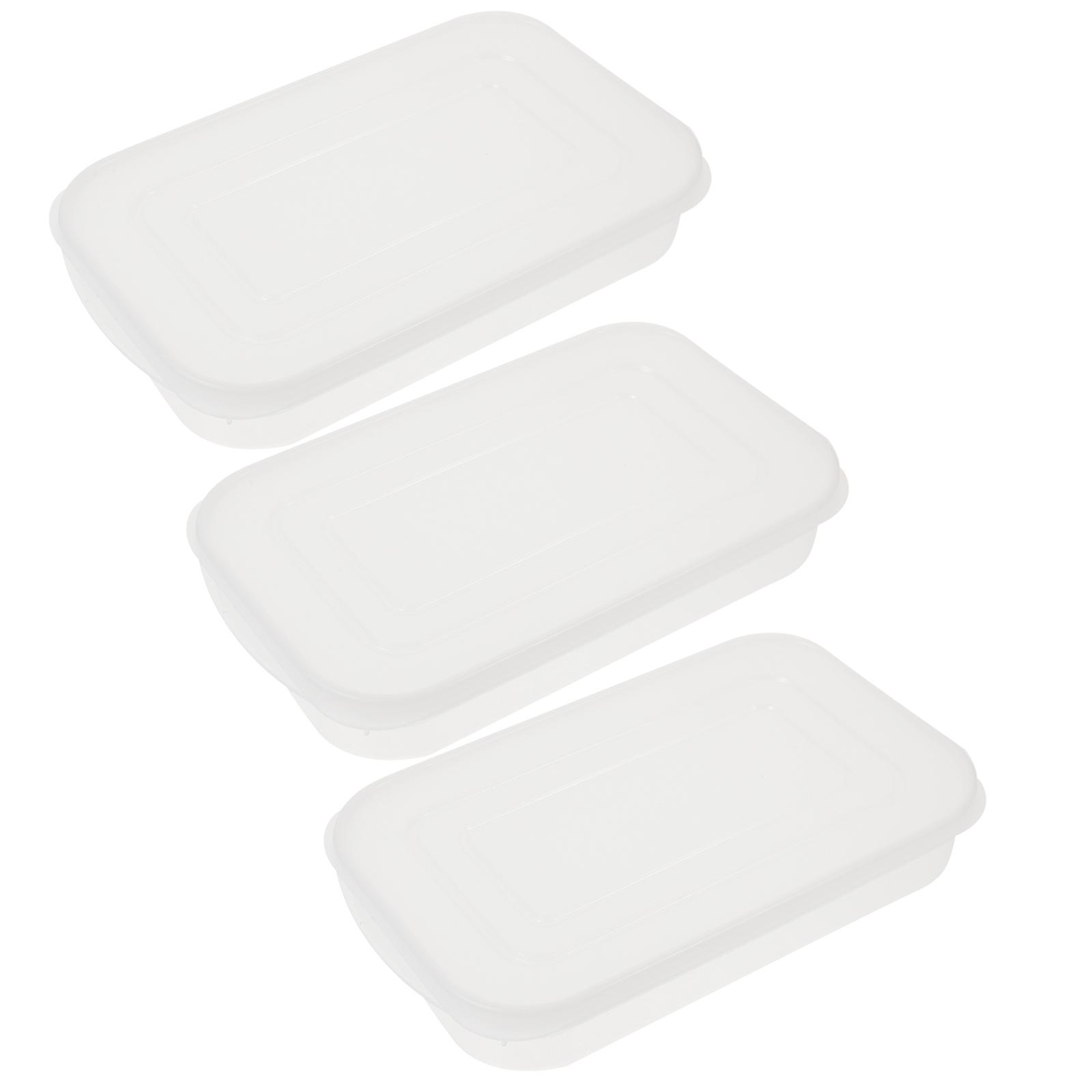 Fridge Container Refrigerator Storage Containers Sealable Freshness Preservation Stackable Food Containers 23.5X13.5cm PP 3Pcs