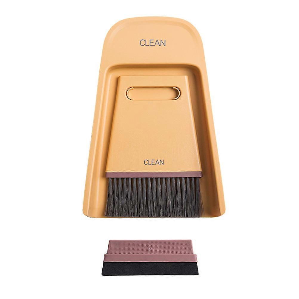 Household Broom and Dustpan Set Yellow Multifunctional for Home Office 1Set