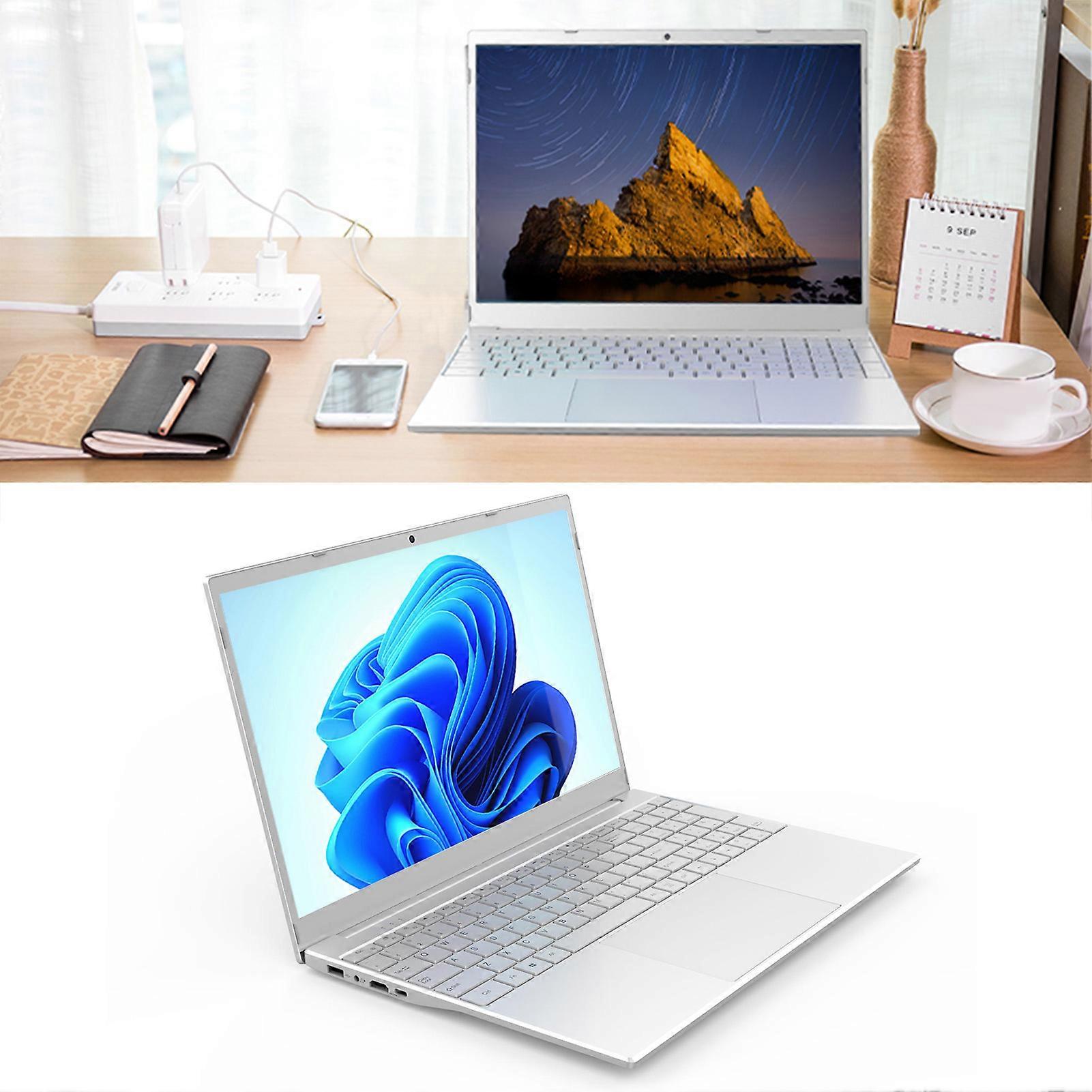 15,6 tum bärbar dator för Win 11 1920x1080 Quad Core Quad Thread 2,4 GHz 5 GHz WIFI IPS HD bärbar dator Silver