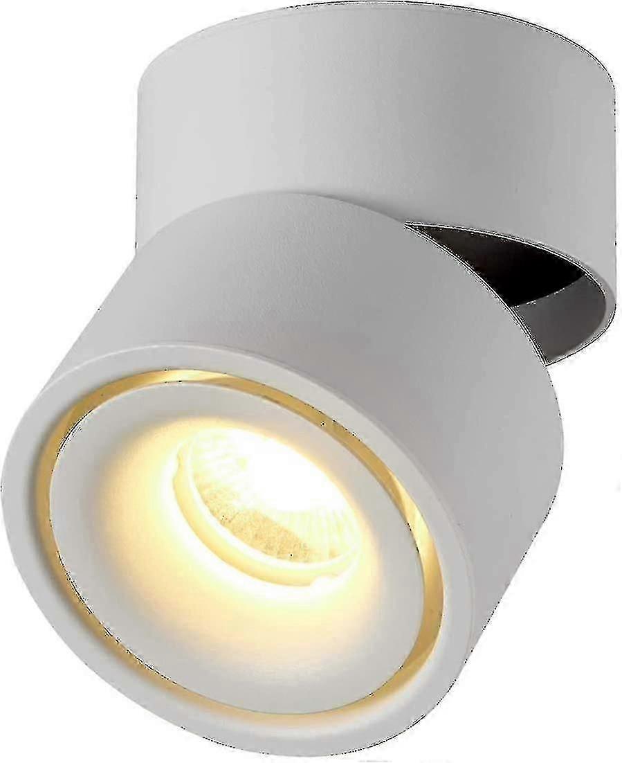 Indoor 10w Led Floodlight, 360 Adjustable Ceiling Light Rotating And Surface Lighting Cob Led 10x10cm/aluminium Wall Lamp (white-3000k) [energy Class