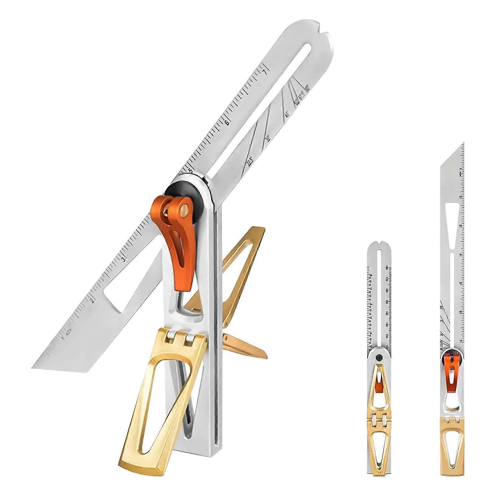 Multifunctional Dovetail Jig Detachable Dovetail Spigot Gauge T Bevel Angle Finder Ruler Double Scale Line Sliding Taper Gauge for Carpenters