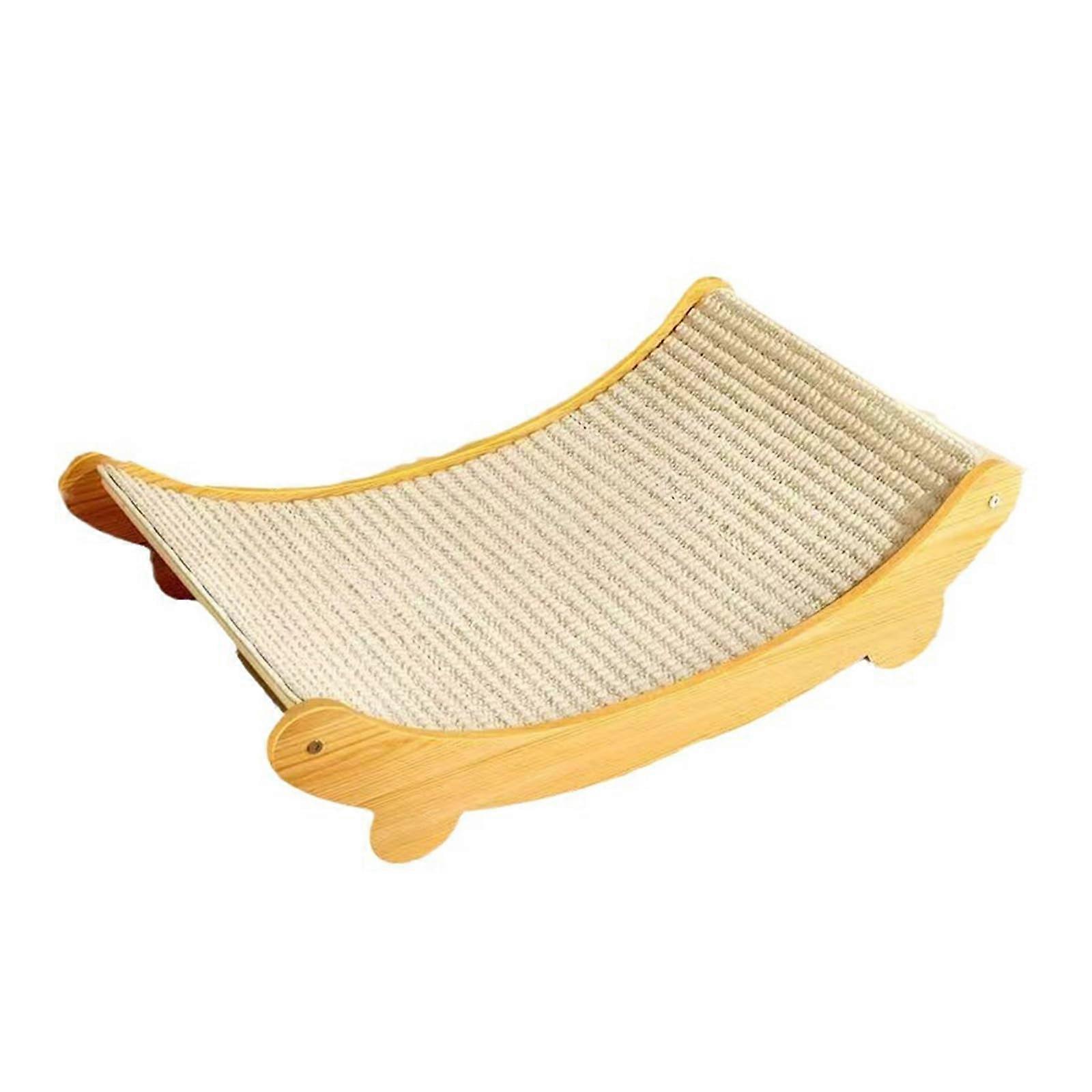 Cats Scratcher Board Wood And Sisal Post Lounger Scratch Pad For Paw Training Entertaining Toy
