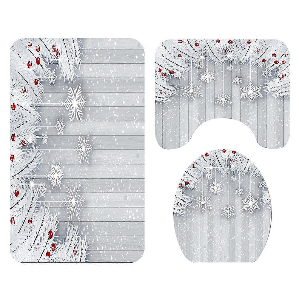Bathroom and Toilet Mat Set Anti-Slip High Absorption Festive Atmosphere Multi Color 45 x 75cm 3Pcs