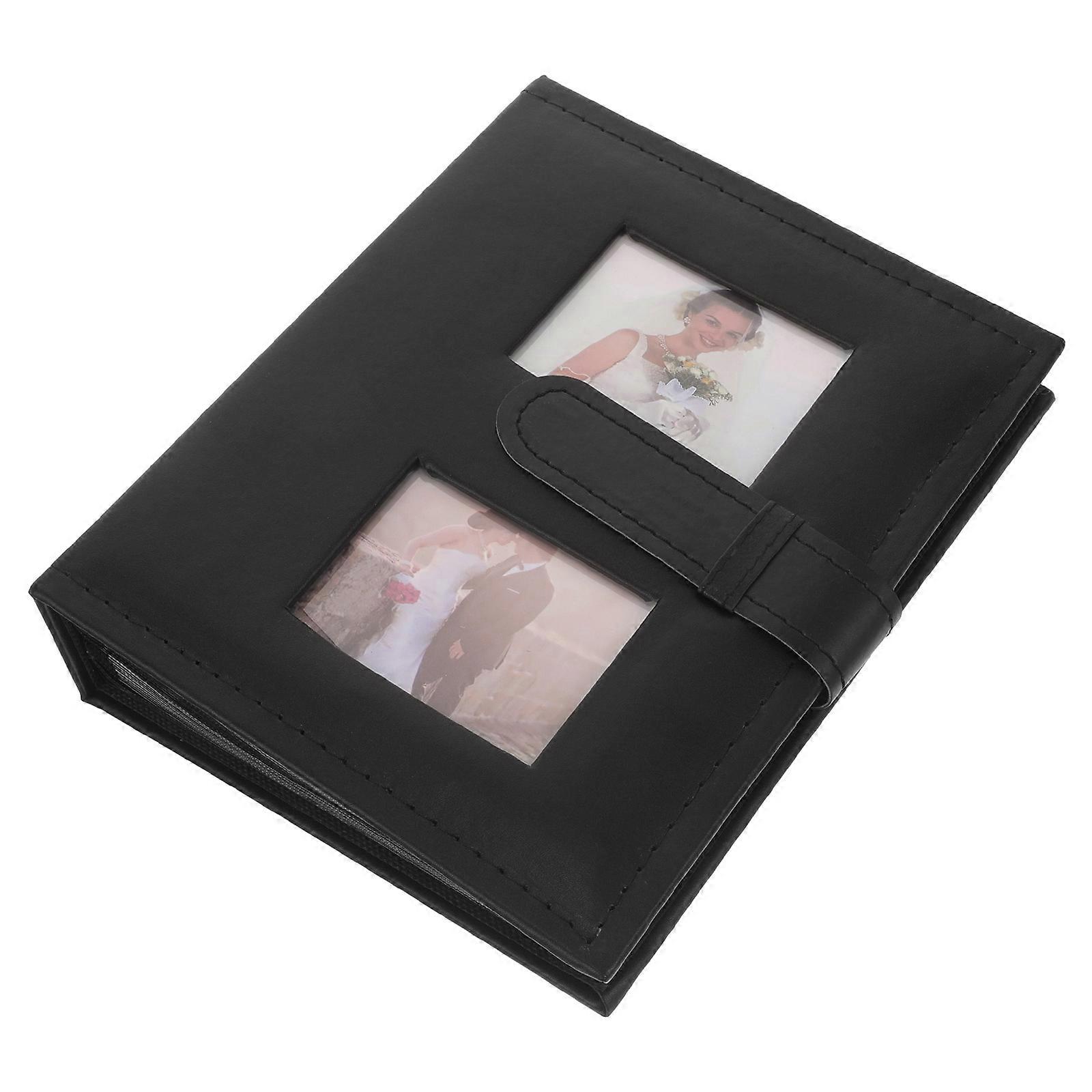 PU Photo Album with Large Capacity for Storing and Displaying Photos Black Portable Lightweight