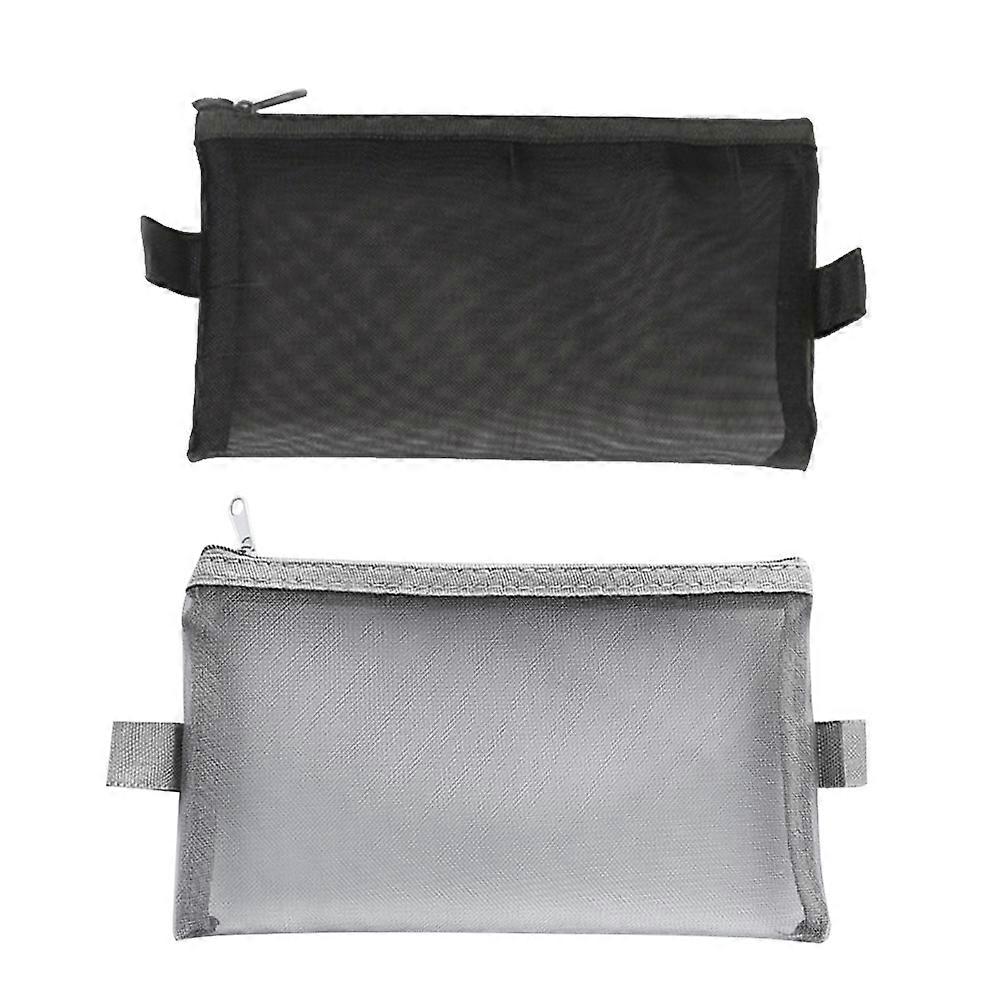 Mesh Pencil Case Zipper Pen Bag Prevent Storage Organizer For Students Office Workers 4Pcs