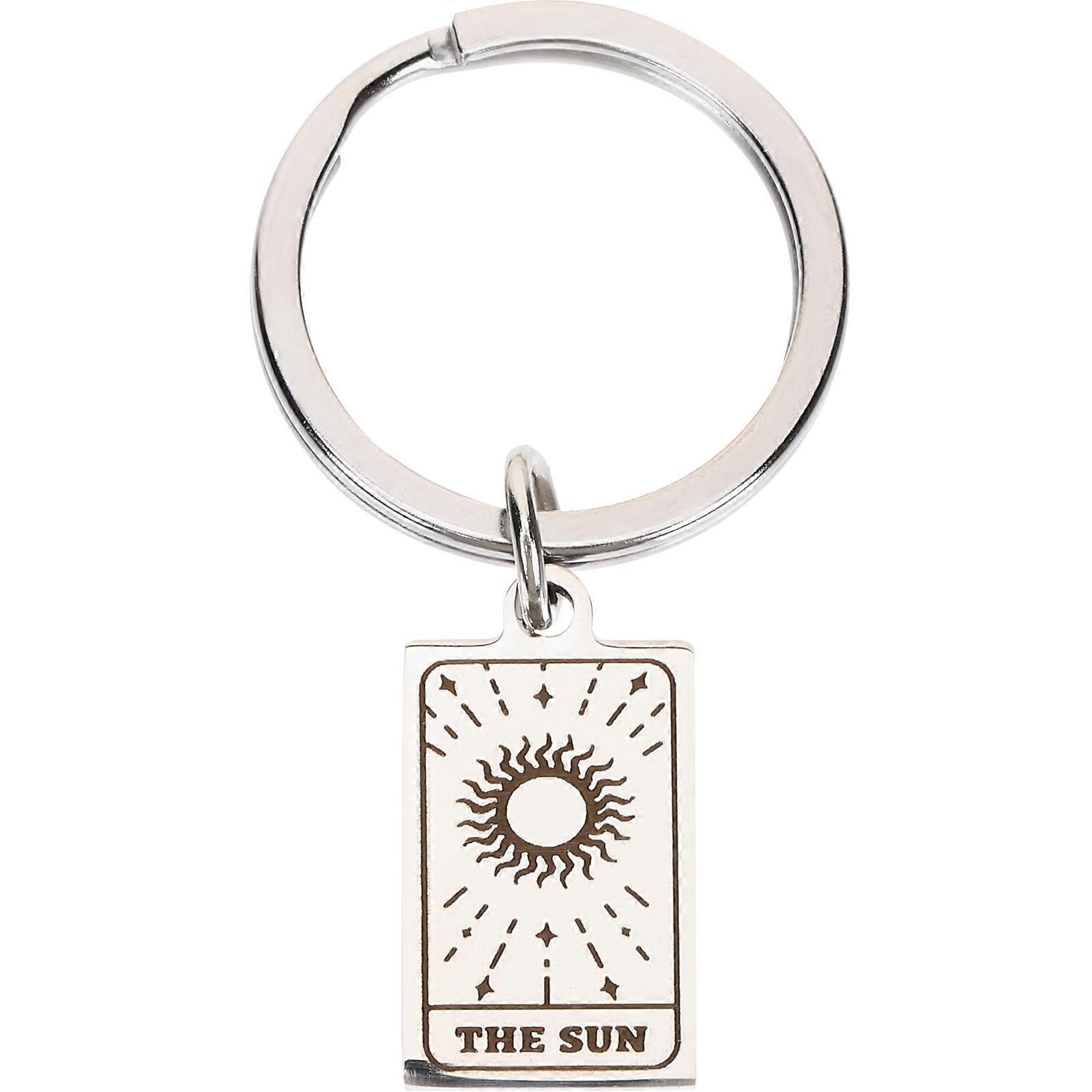 Sun Keychain Stainless Steel Pendant for Decoration Silver Color Excellent Craft