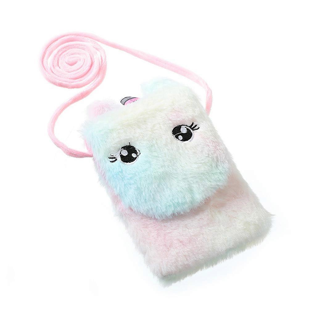 Girls Messenger Bag Plush Unicorn Crossbody Bag Storage Carry Cellphone 14.5*10.5cm 1Pcs