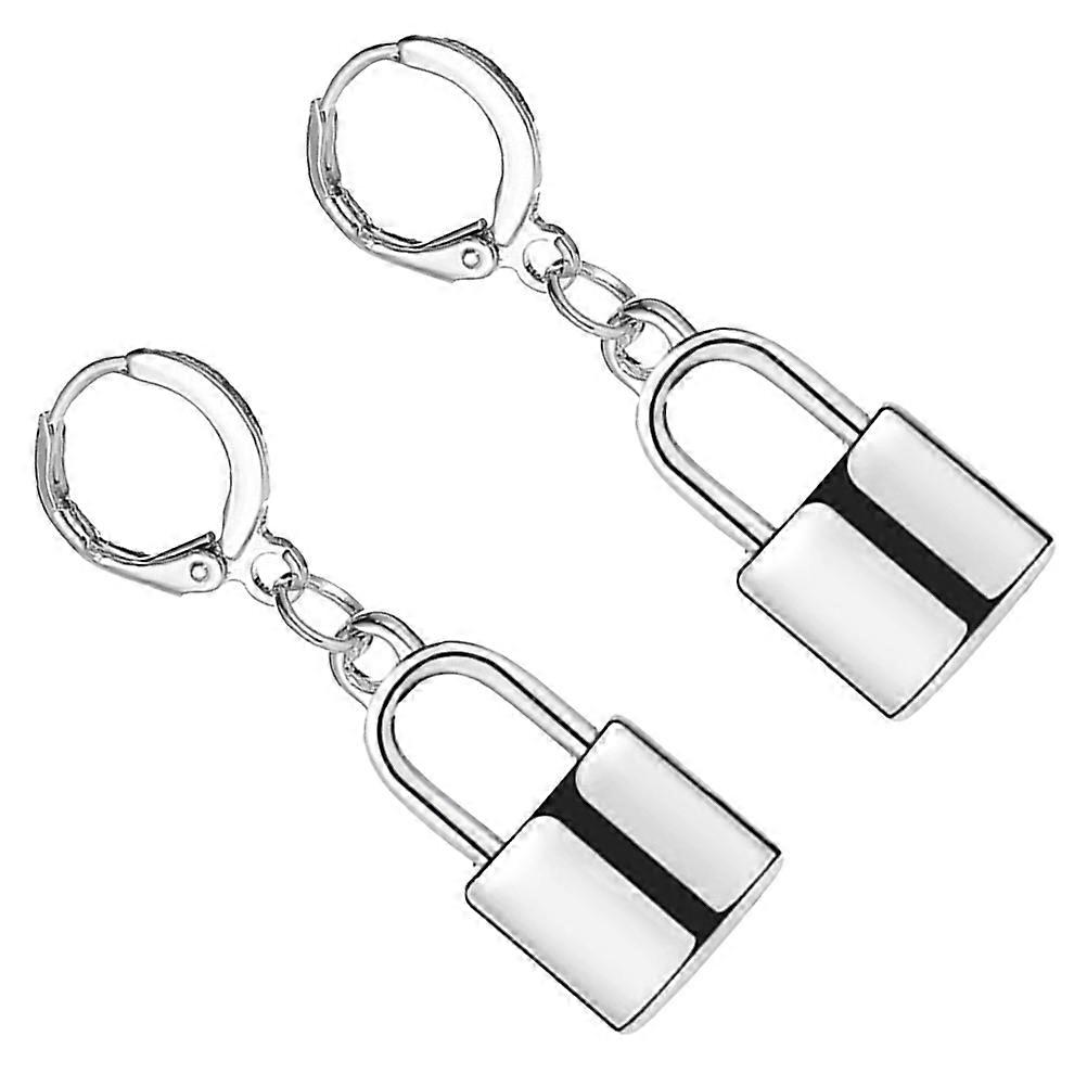 a refined and engaging product description based on your input:
**Punk Style Lock Dangle Earrings for Women – Creative Hip Hop Earrings for