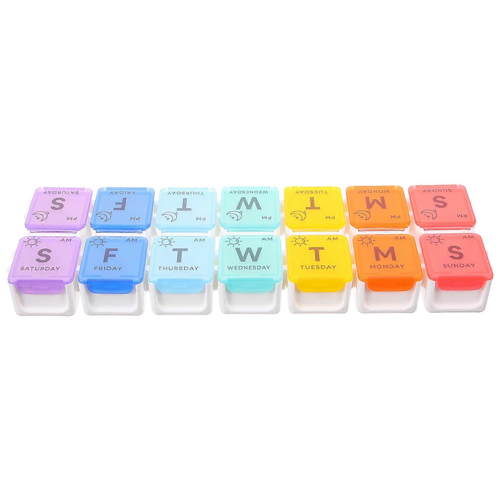 Medication Containers Personal Use Pharmaceutical Storage Box Tight Seal Multiple Compartments PP Material 1Pcs