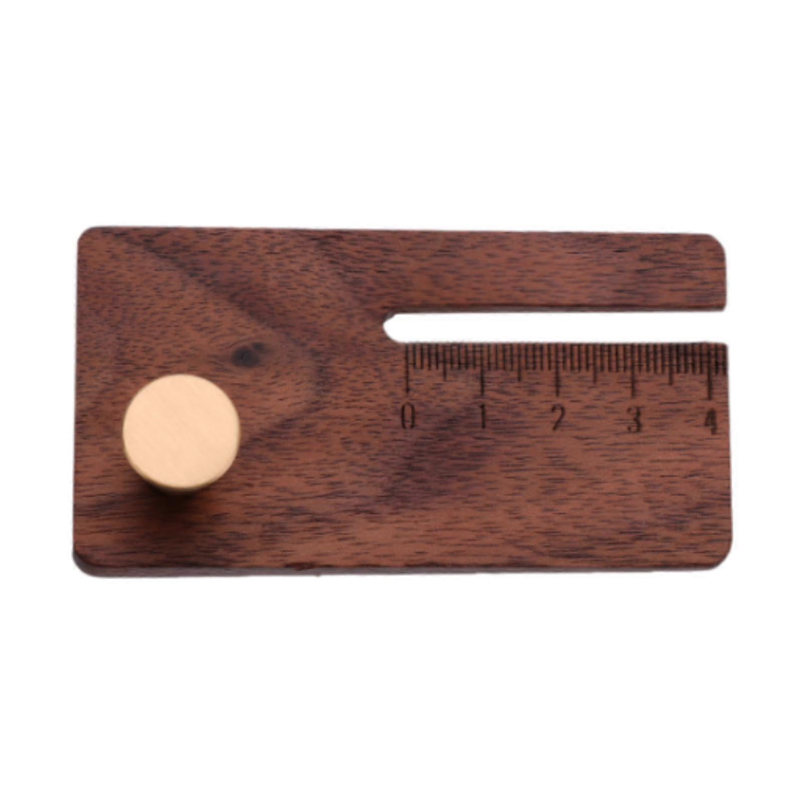 Stanzlineer DIY Craft Tool Wood Slice Cutting Multifunctional Punching Ruler, Dark Brown