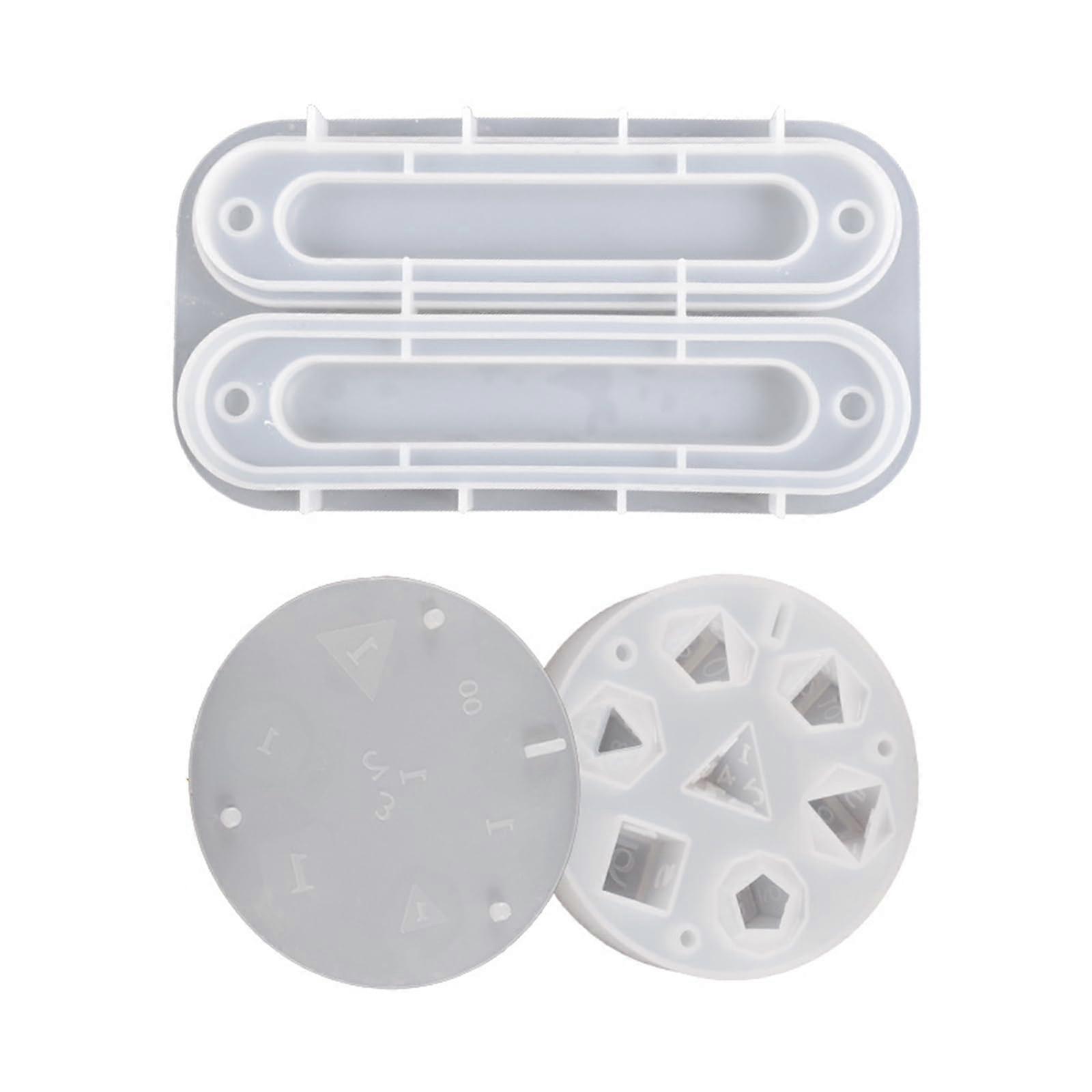 7 Shapes Cube Square Triangle Cube Shape Cube Digital Game Silicone Crystal Epoxy Resin Mould with Storage Box DIY Resin