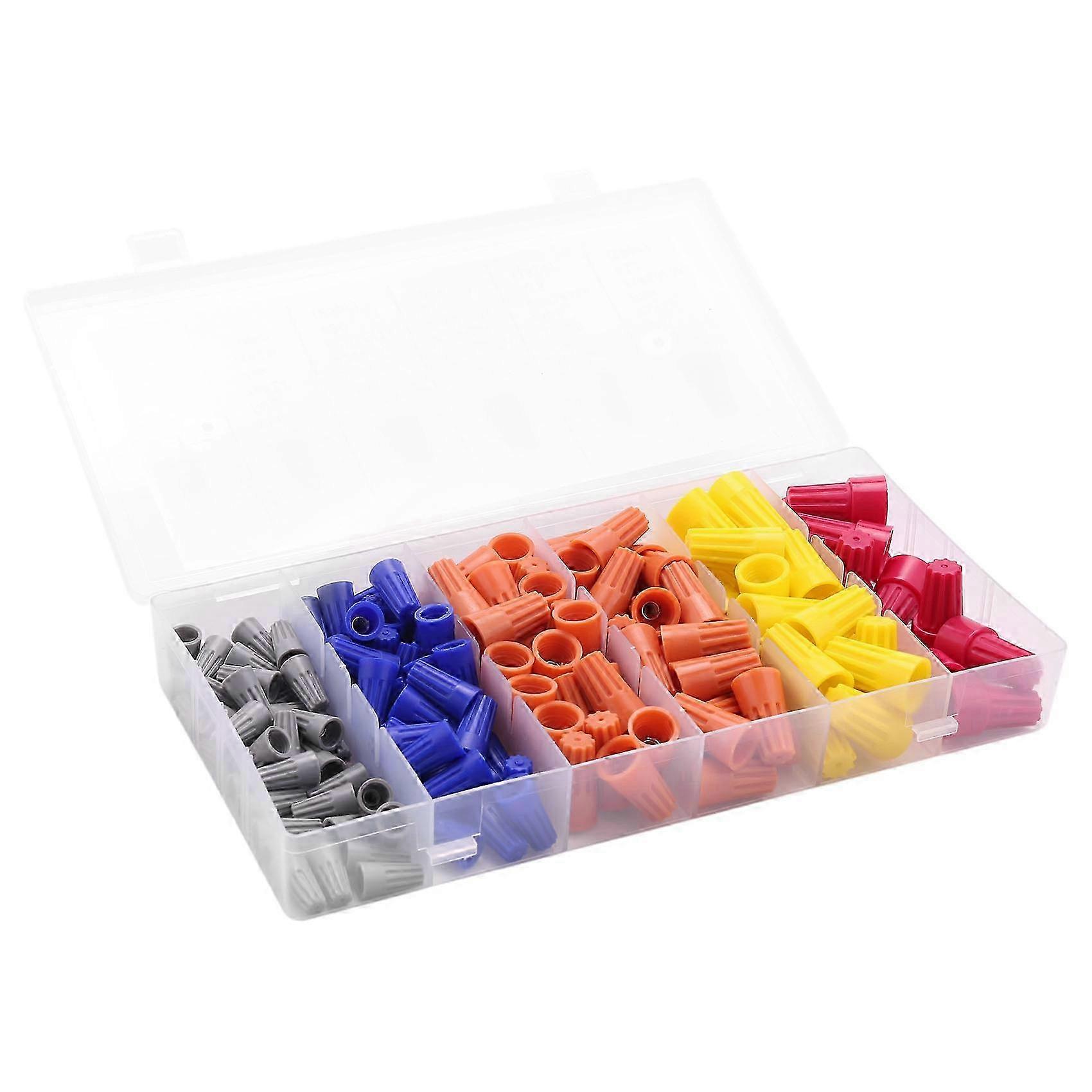 158Pcs 5 Colors Electrical Wire Connector Twist-On Screw Terminal Spring Inserted Nuts Caps Assortment Set