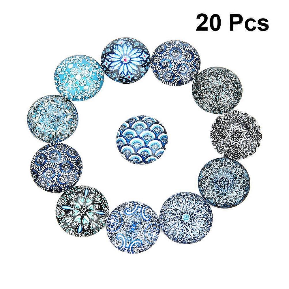 Creative Glass Decals Round Glass Patches Mixed Color Scrapbooking Home Decoration 20Pcs