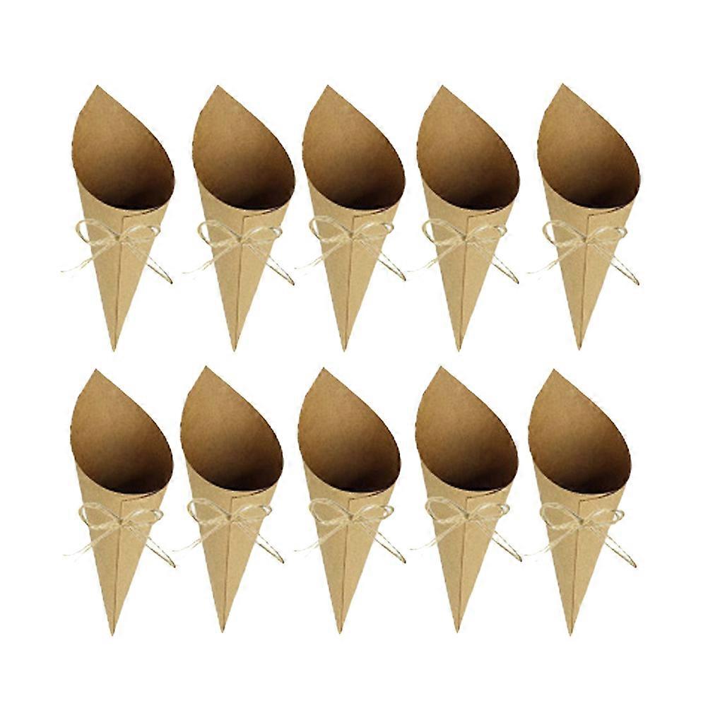 Light Brown Paper Confetti Containers with Selfadhesive Design for Wedding Parties 50pcs