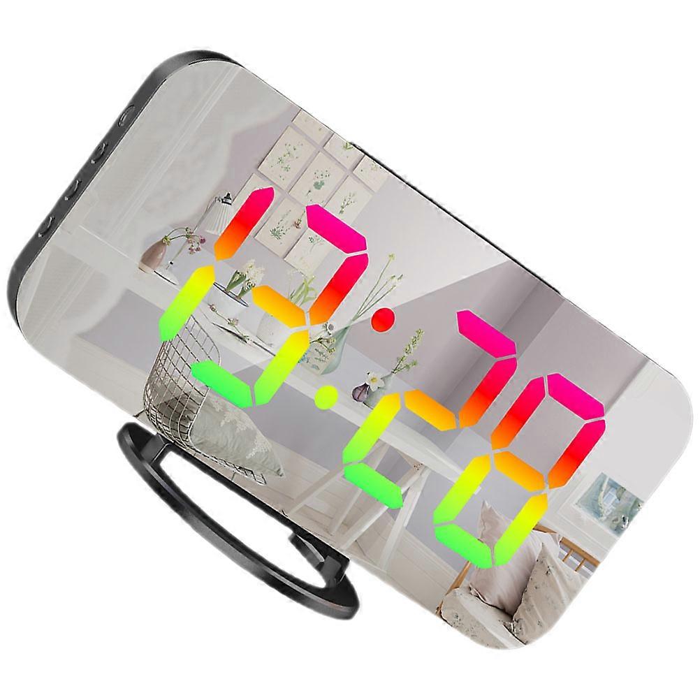 Bedroom Digital Clock Modern Design Rectangular Shape Plastic Acrylic Material Alarm Function 1Set