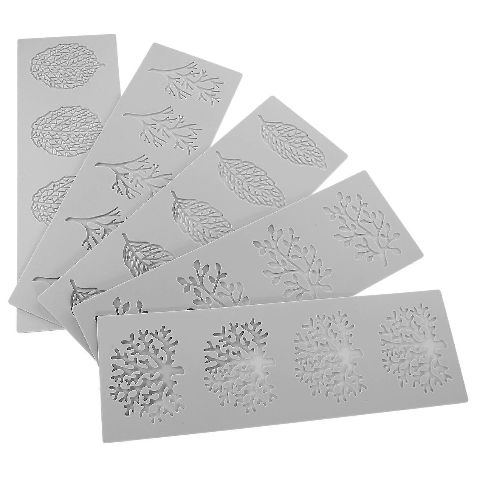 5pcs Leaf Silicone Molds, Food Grade Baking Tools for Cake, Fondant, Cookies and Chocolate Decoration, Odorless, Easy to Clean, Multi Use Craft Mold