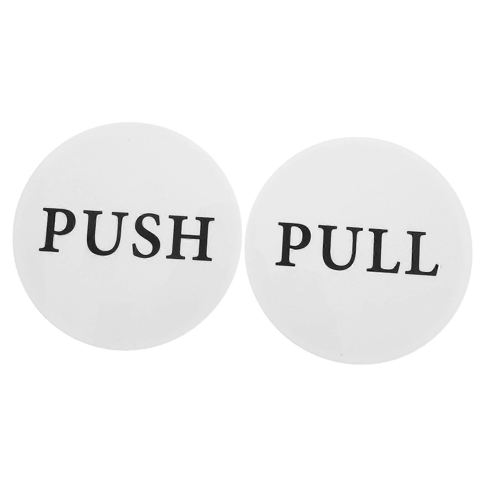 2pcs Self Adhesive Acrylic Round Door Signs – Push/Pull Markers for Commercial Use – Strong Material Stickers for Offices, Shops, and Cafes