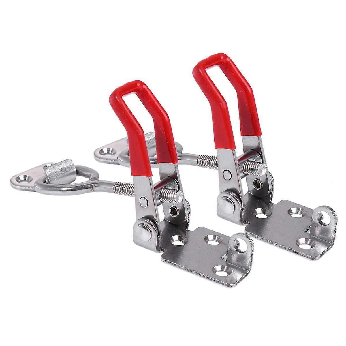 Hold Down Toggle Clamps Quick Release Adjustable Cabinet Door Latch Silver 4Pcs