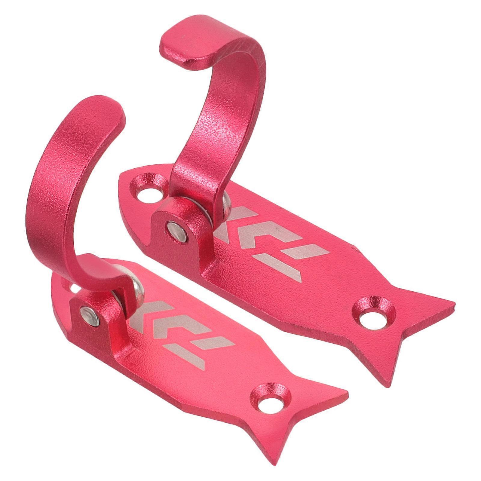 Box Side Hanging Hooks Aluminum Alloy Fishing Hanger Traveling Red 6 x 3 x 0.3 cm Fast Hanging 1Set