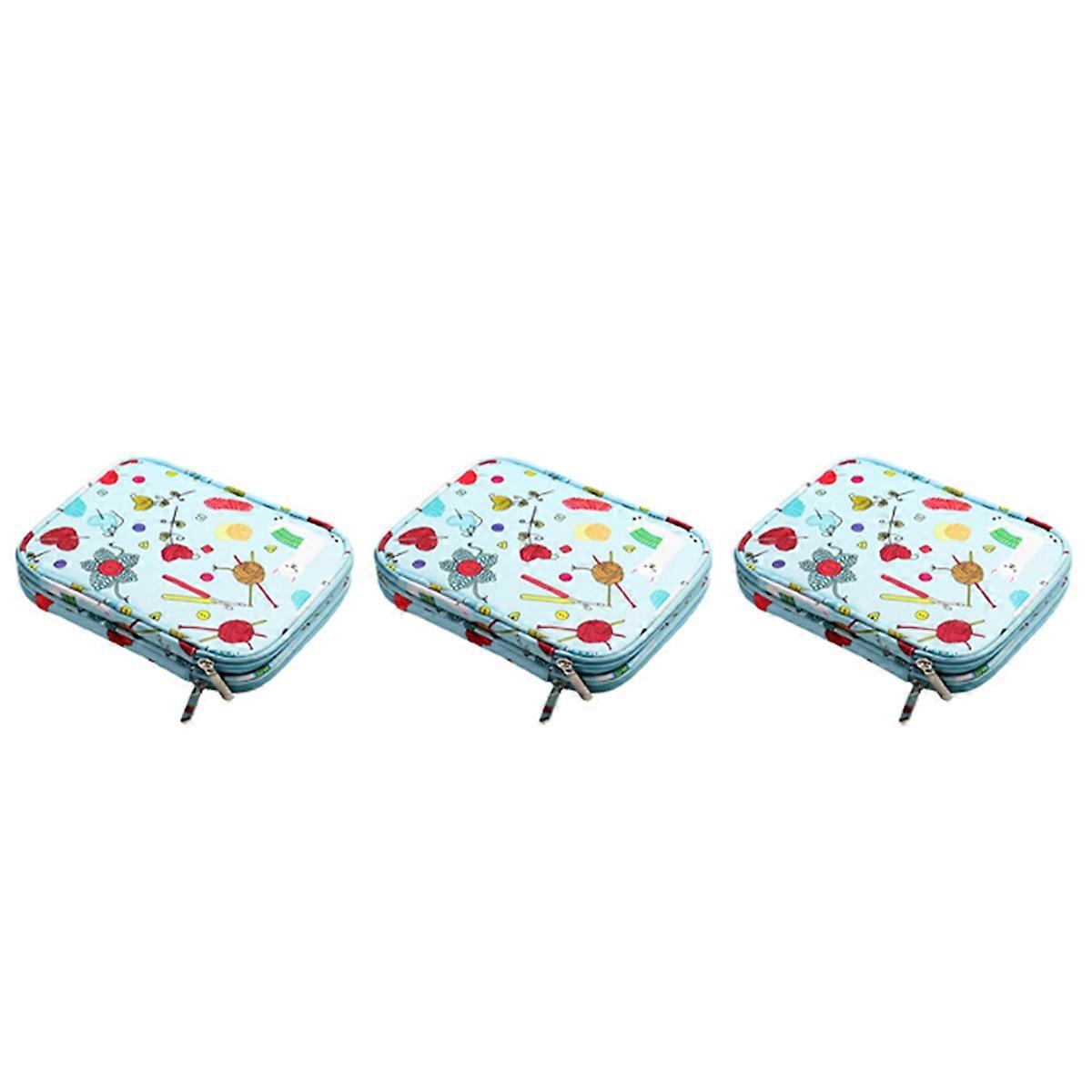 3X Empty Knitting Needles Case Travel Storage Organizer Storage Bag for Circular Knitting Needles an