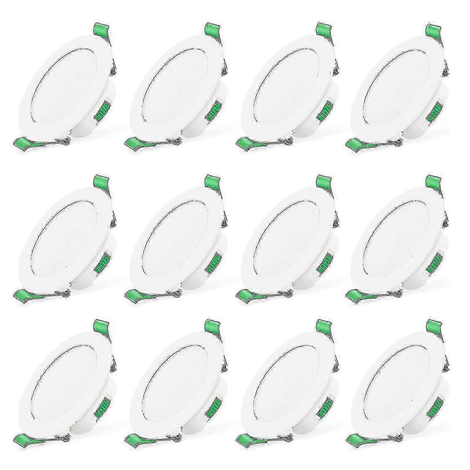 7W LED downlight for tak 12 stk hvite innfelte spotlys slim