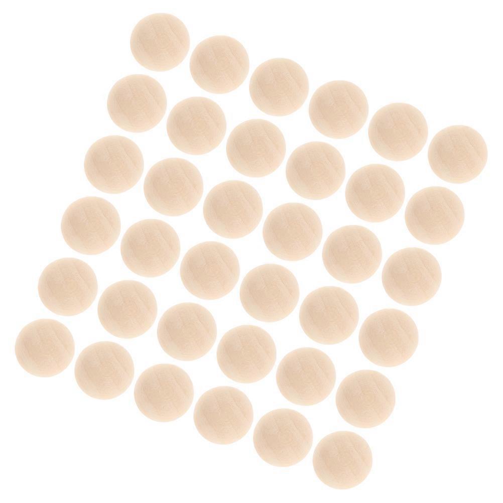 Wooden Craft Balls for DIY Beads Projects with Natural Beige Color and Smooth Finish 100pcs Small Half Round Beads