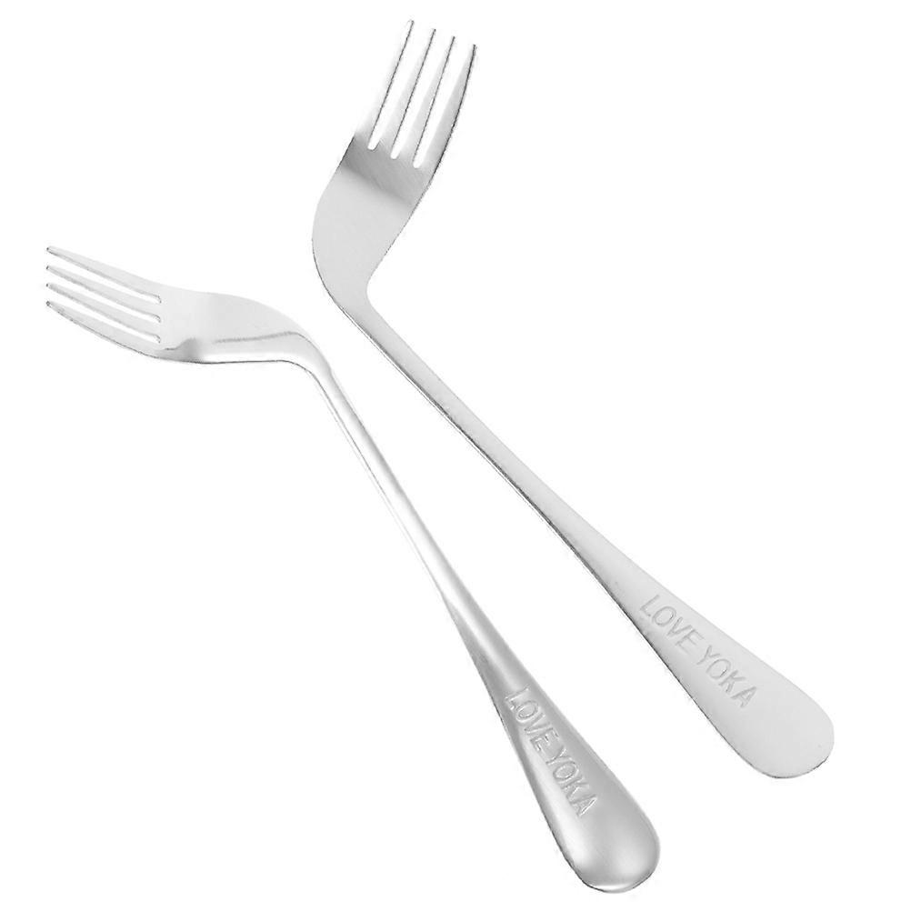 Angled Forks for Elderly Lightweight, Ergonomic Feeding Utensils with Comfortable Grip for Adaptive Dining and Easy Eating