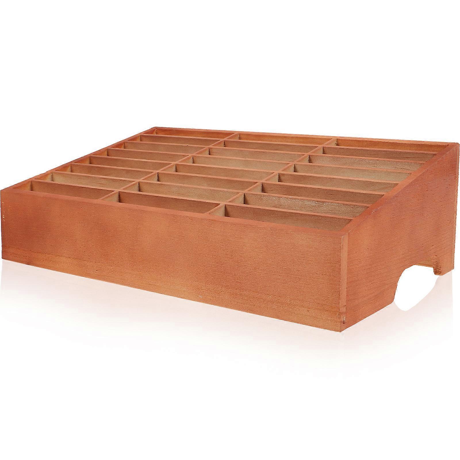 Wooden Phone Storage Box for Classroom or Office Use Brown 24 Compartments