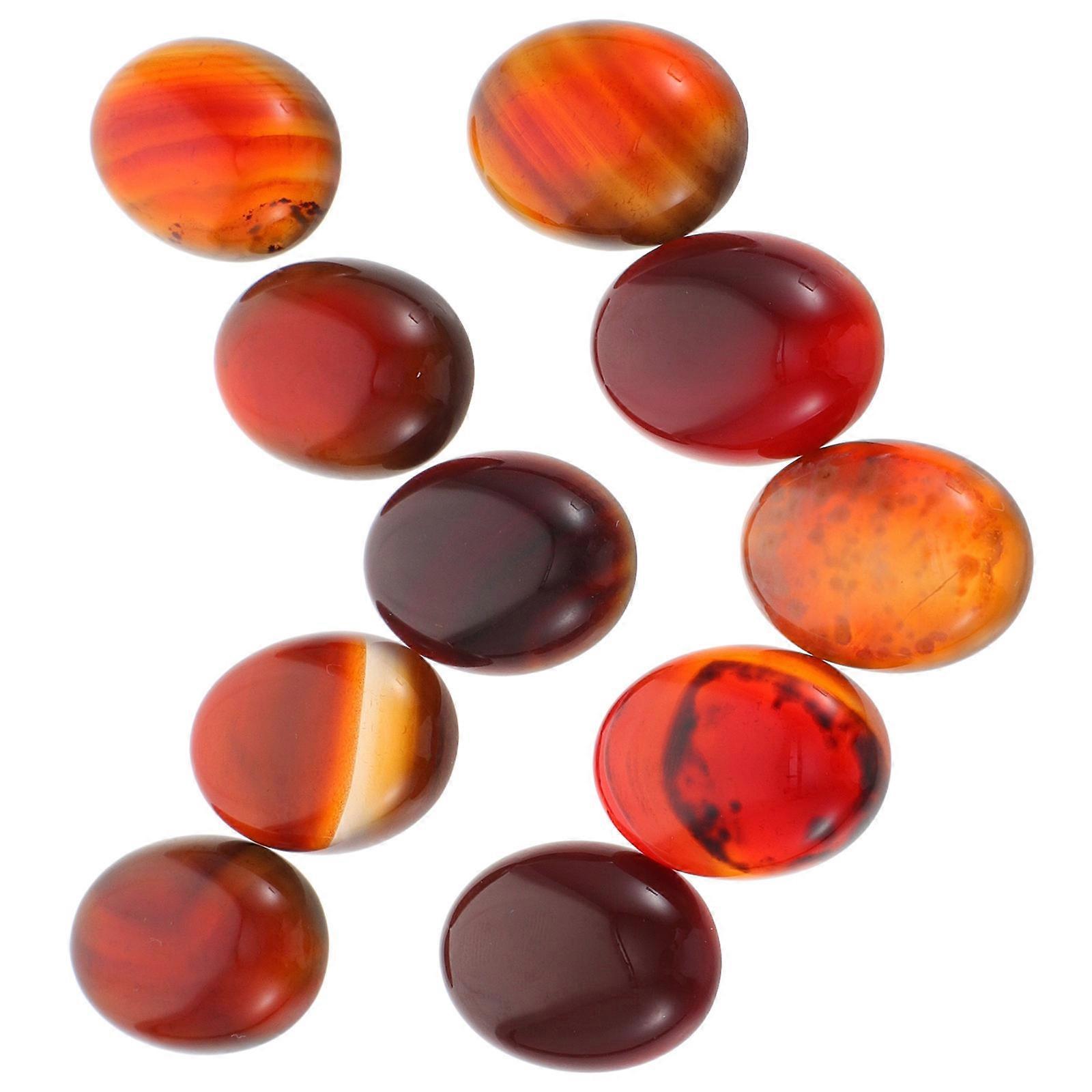 Natural Stone Cabochons Beads for DIY Jewelry Making 10pcs Assorted Color Flat Back