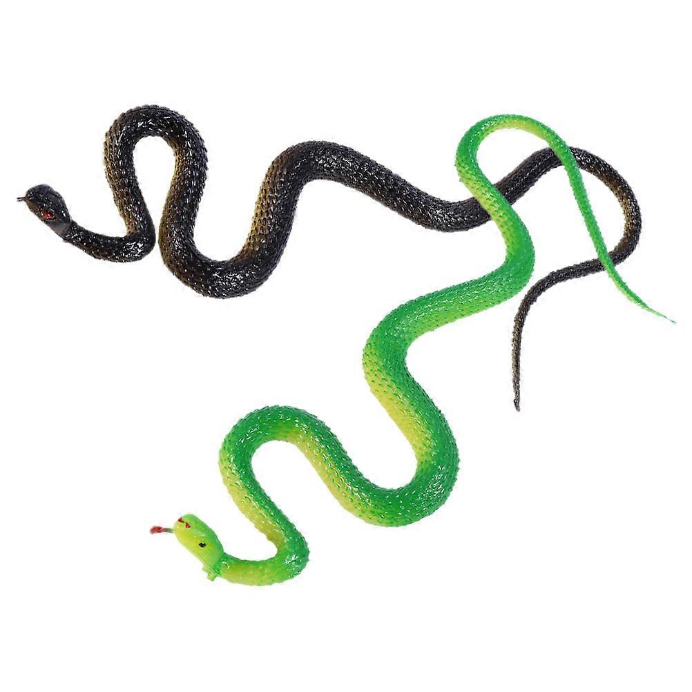 Realistic Soft Rubber Snake Model for Playing 2Pcs Snake Figurine Set