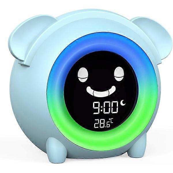 Kids Alarm Clock, Sleep Trainer for Toddlers with Night Light, Sound Machine, Nap Timer, USB Clock