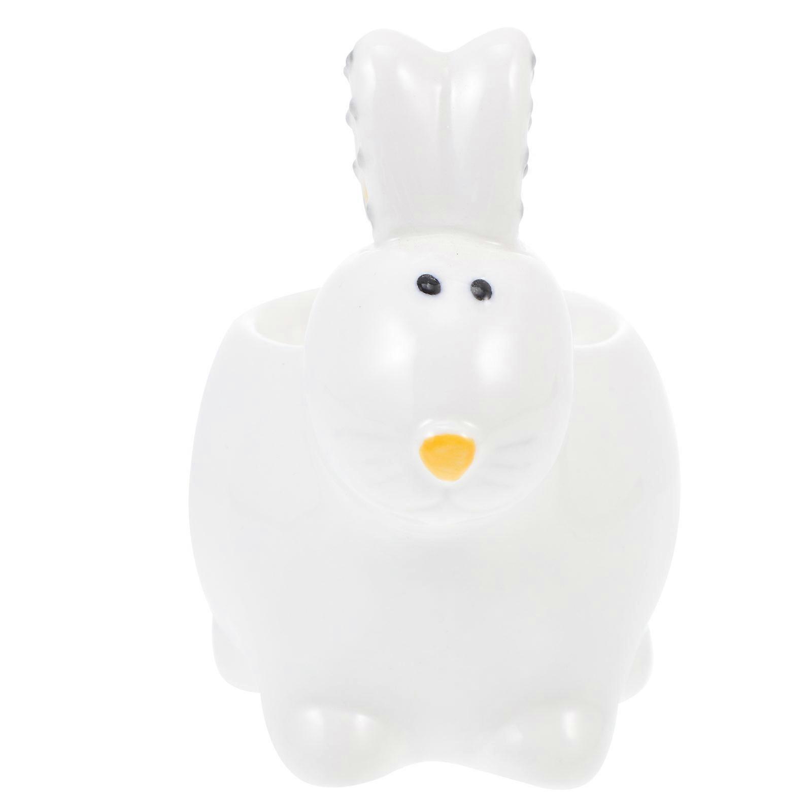 White Ceramic Egg Tray for Decor Boiled Egg and Breakfast Use Easy to Clean Smooth Surface 1pc