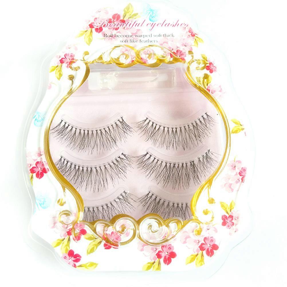 Natural Looking False Eyelashes 3 Pair For Women Parties Daily Makeup Available In Black Enhancing Eyelash Extension