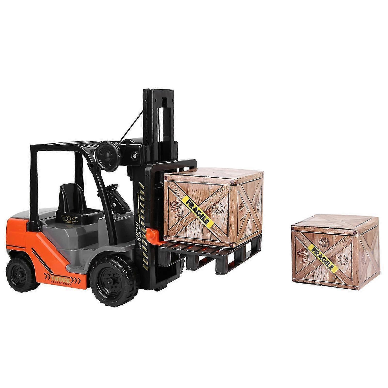 1:12 Scale Children Forklifts Toy Model Inertia Forklifts Gift Toy with Pallet Box