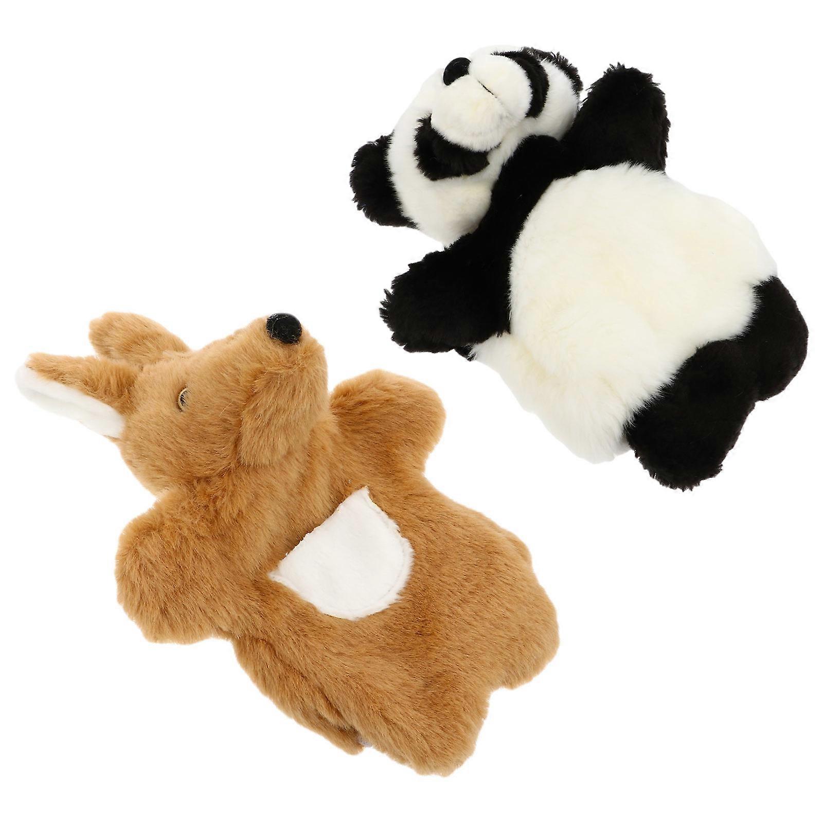 Baby Animal Hand Puppets 2Pcs Cartoon Role Play Toys Assorted Color For Storytelling And Playtime Visual Development