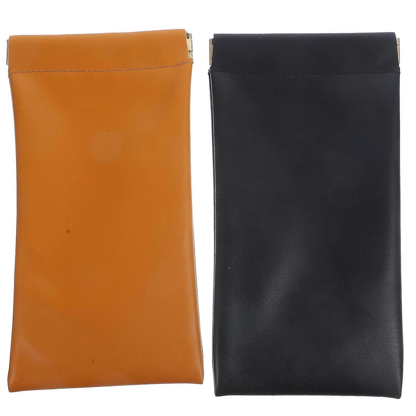 Portable Glasses Sleeve Holder with Auto Closure Durable Sunglasses Pouch for Travel Brown & Black Eyewear Protection & Organization Solution