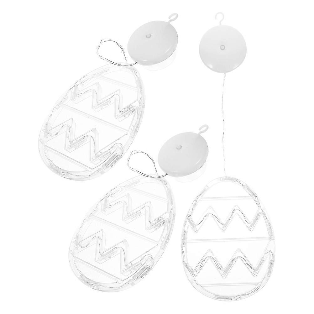 Easter Egg Sucker Lamp with Suction Cup for Christmas Transparent Plastic 3pcs