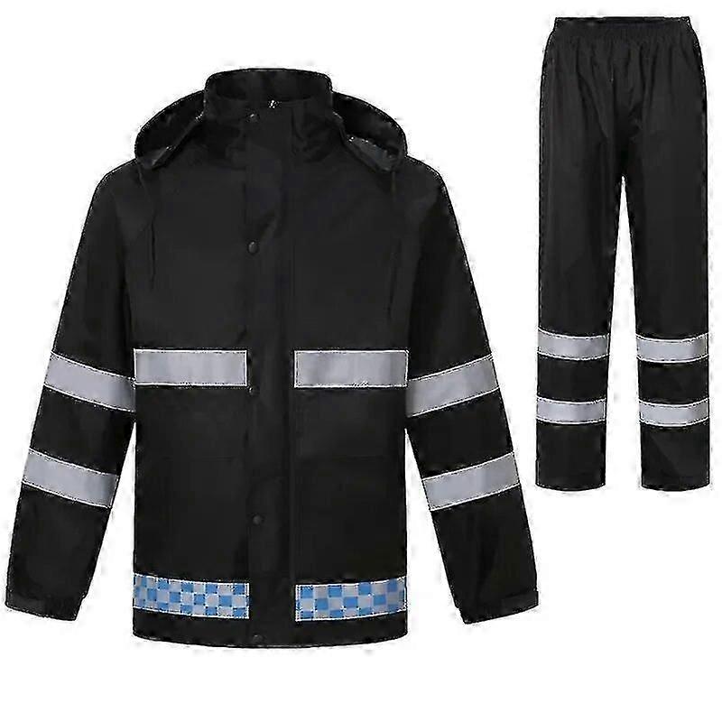Nylon impermeável capa de chuva jaqueta calças set ao ar livre homens poncho capa de chuva caminhadas portátil grosso inverno capa de chuva presente ternos de chuva