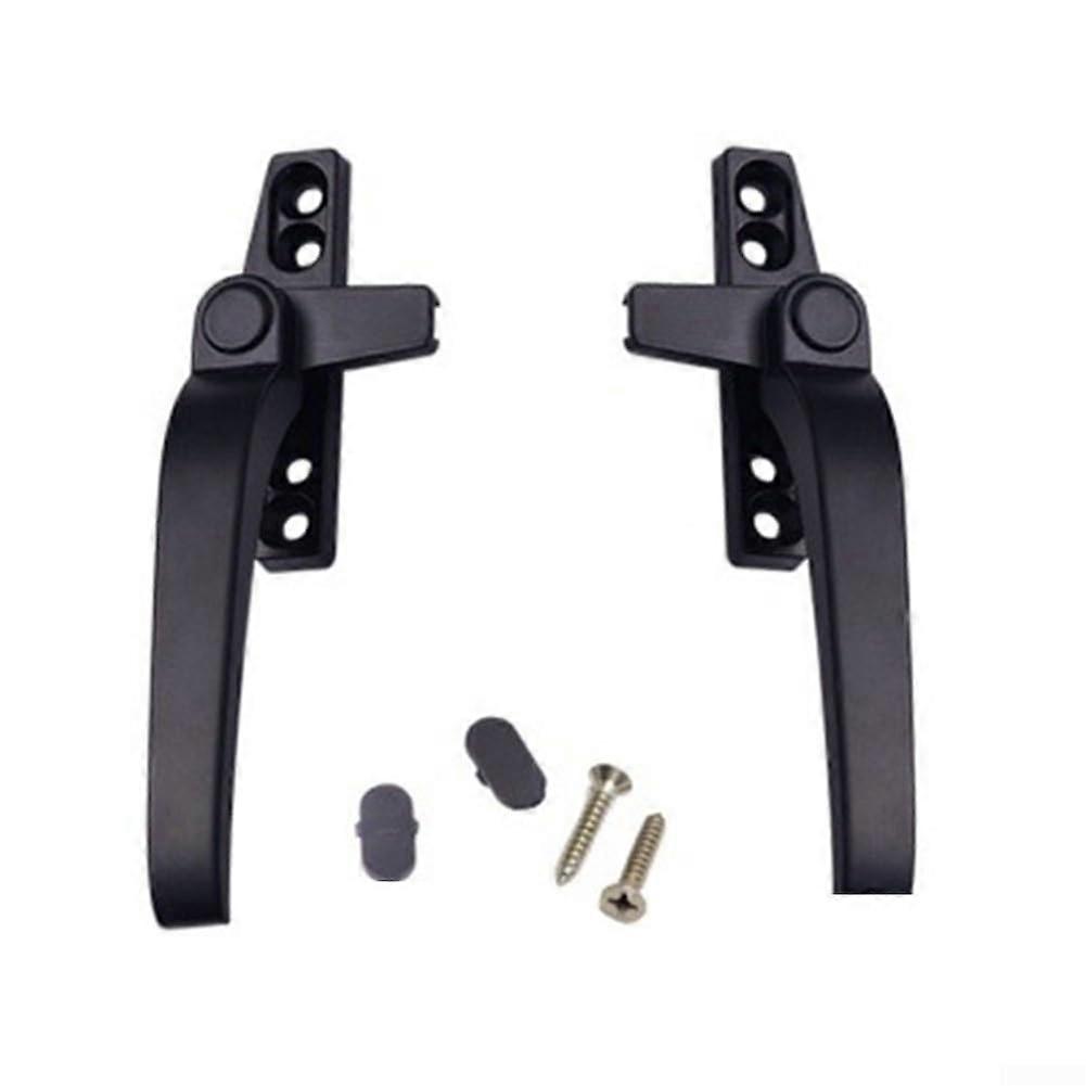 Sliding door handle set with locking mechanism, 2 pieces (black)