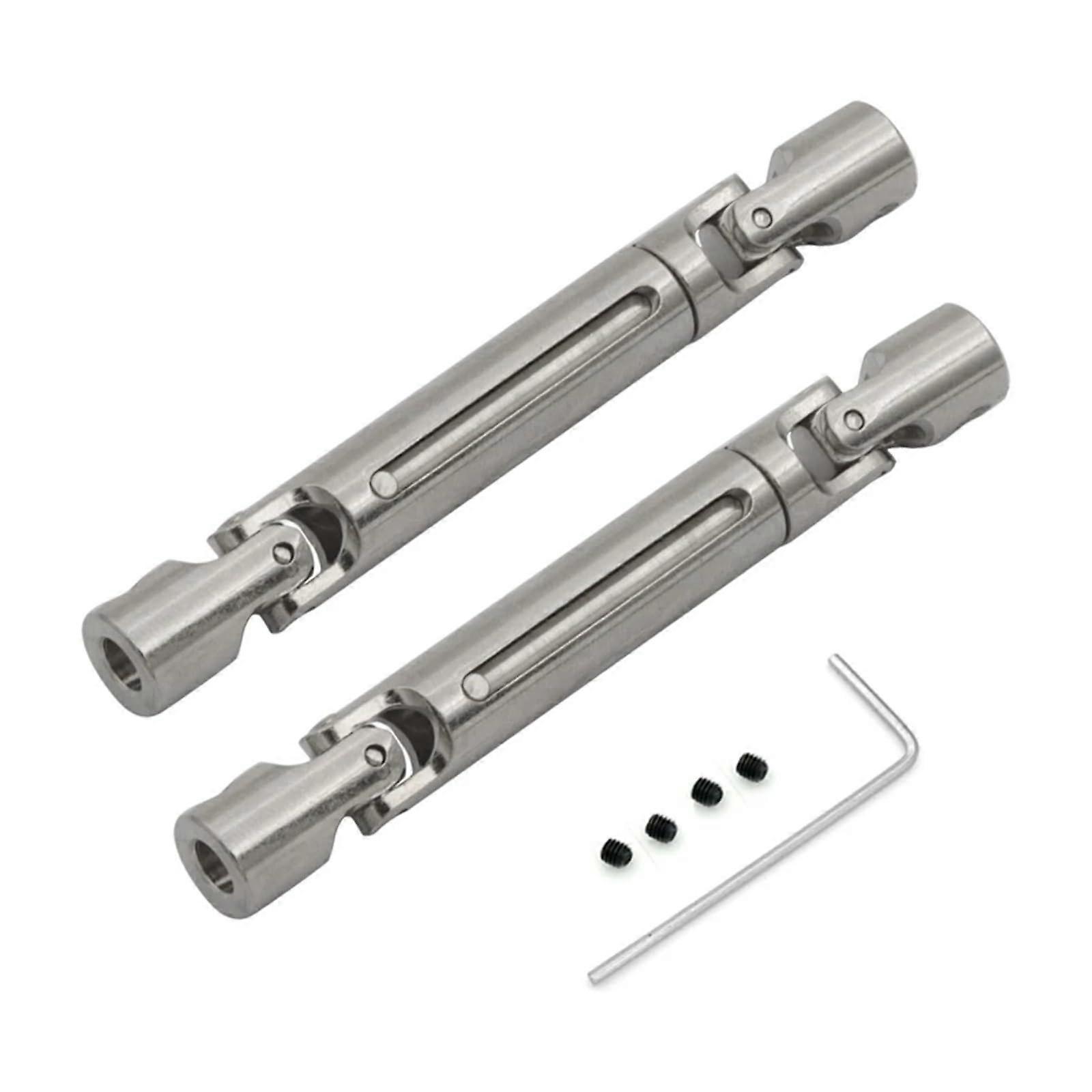 RC Auto Upgrade Parts For MN78 1/12 RC Car 2Pcs Metal Drive Shaft CVD (Silver)