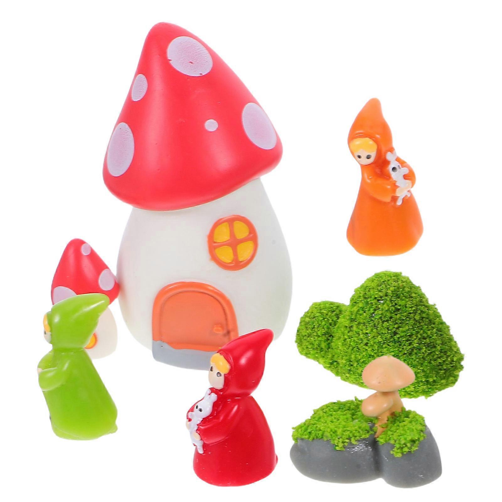 Resin Figurine Fairy Garden Statues Indoor Use Assorted Color 2.60X1.90X1.50CM Garden Enhancement 7Pcs