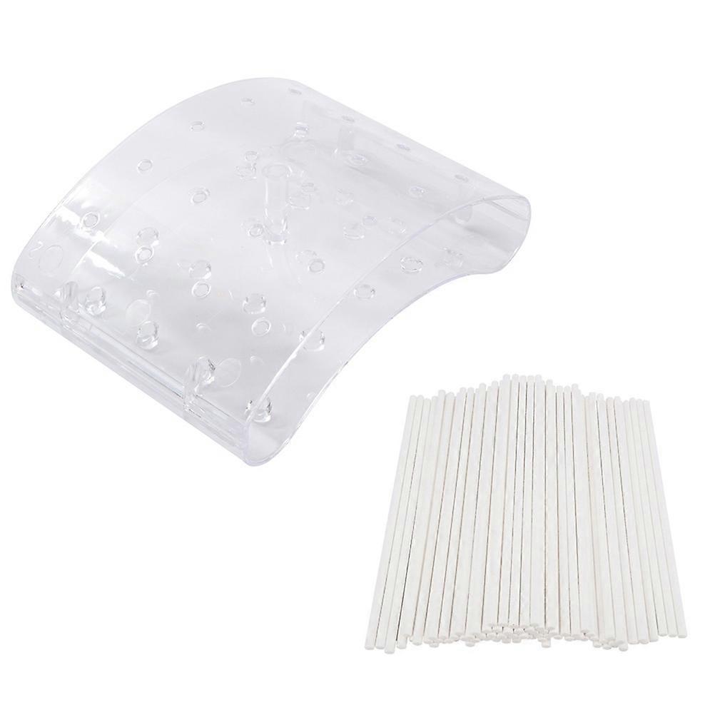 Lollipop Display Stand For Birthday Parties And Wedding Celebrations Transparent Storage Stand With 100 Pcs Lollipop Sticks