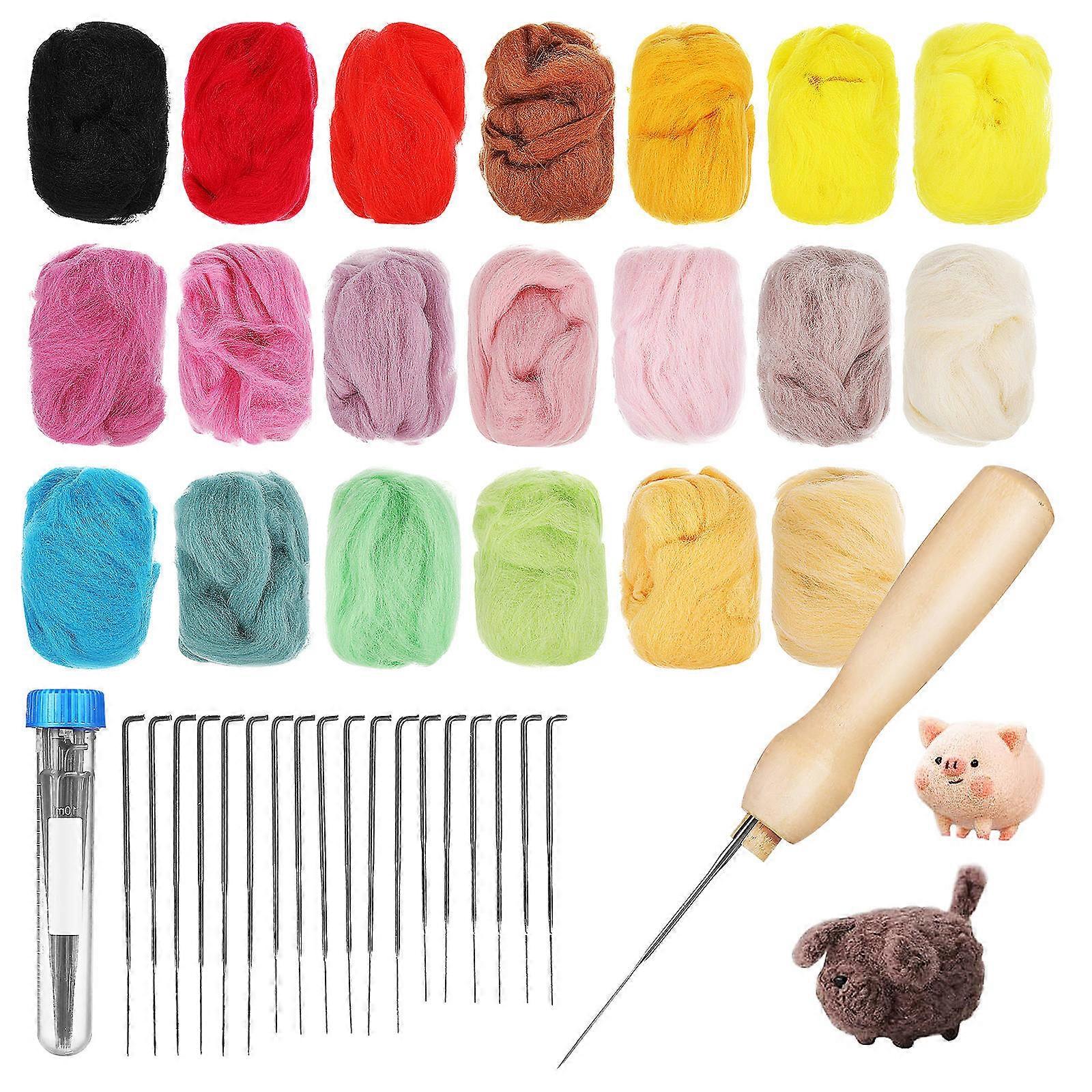 Felting Kits For Beginners 1 Set Needle Felting Craft Supplies Multi Wool Tools For Diverse Creations