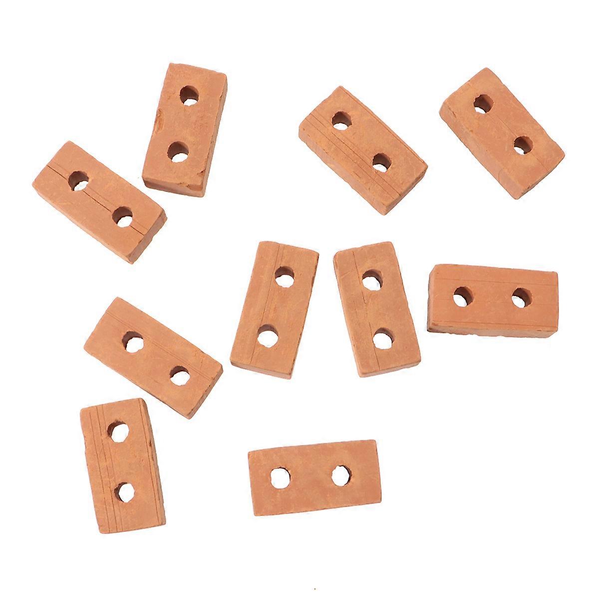 50pcs Simulated Red Brick Accessories for DIY Sand Table Projects, Miniature Pottery Clay Bricks for Adult Crafting, Architecture & Garden Modeling