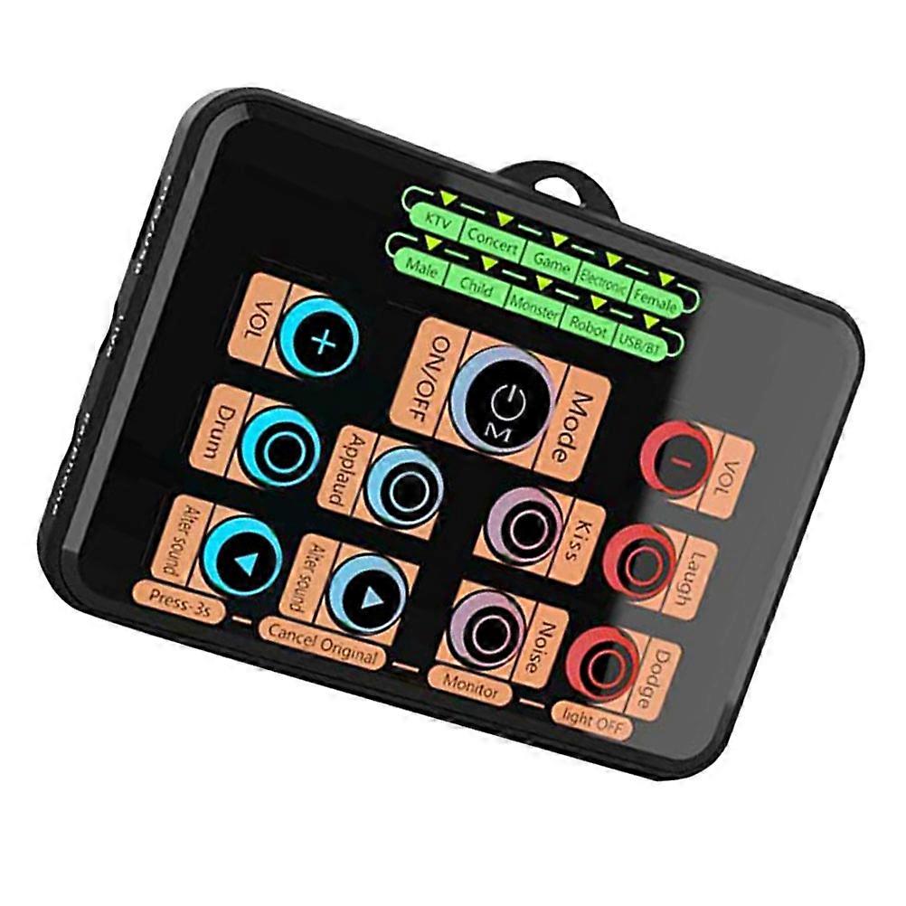 Live Streaming Sound Card Mixer For Singer Karaoke Enthusiasts With Dual DSP Noise Reduction Black 1Pack