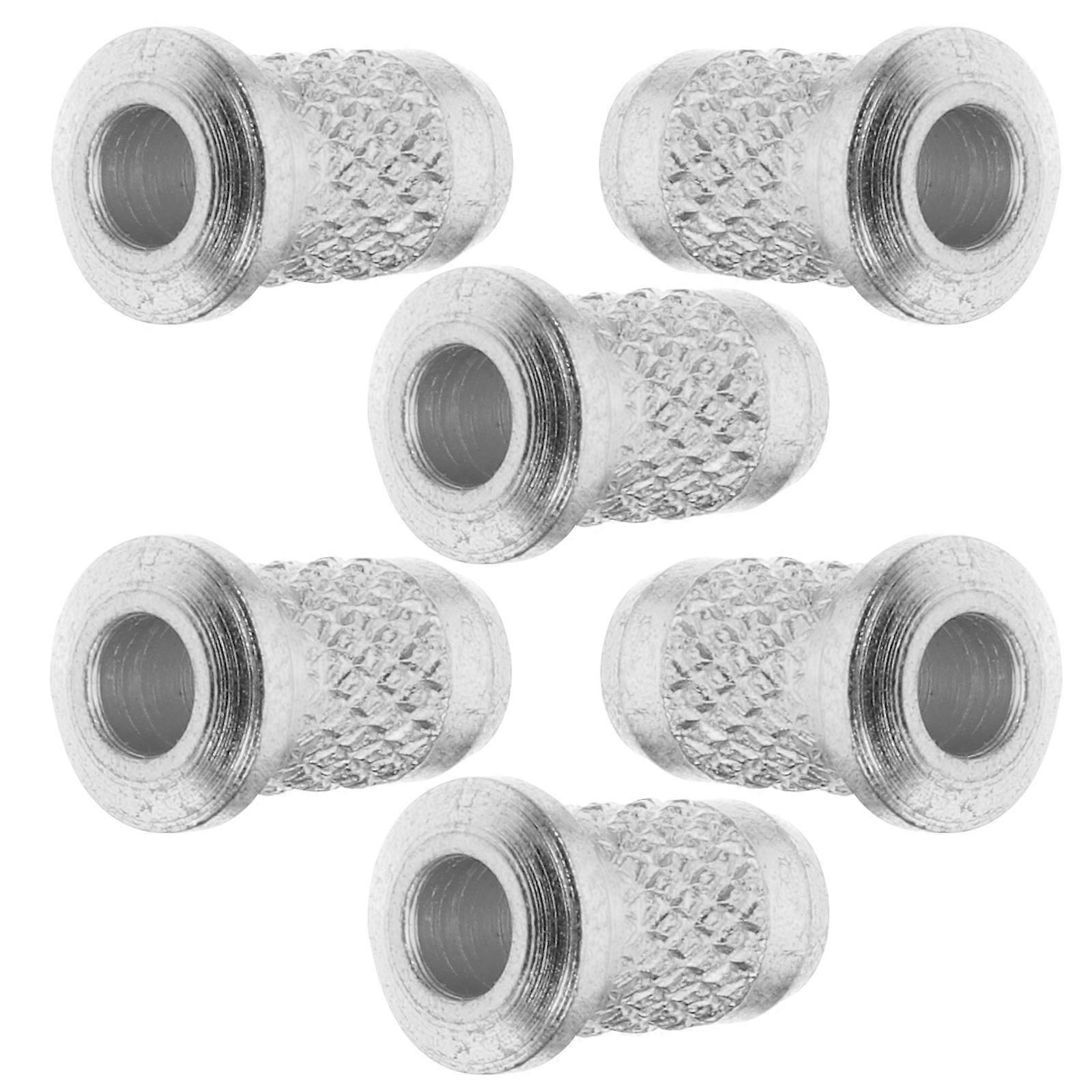 Durable Metal Guitar String Ferrules for Guitars Silver Color 6pcs Pack Practical Electric Guitar Accessories